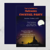 Spooky Halloween Cocktail Party Invitation Kaart (Voorkant / Achterkant)