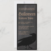 Spooky Halloween Crow Gothic Party Uitnodiging (Voorkant)