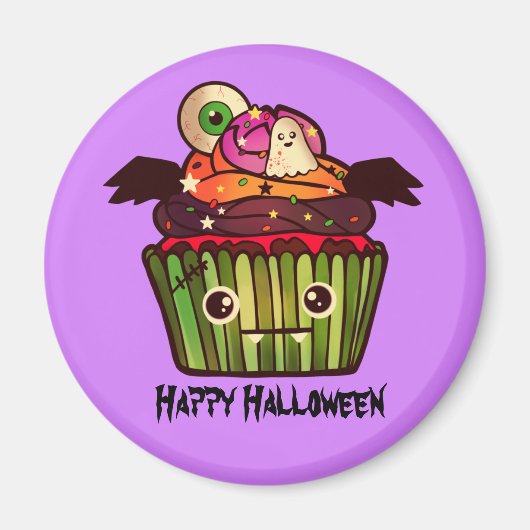 Spooky Halloween Cupcake Magneet (Voorkant)