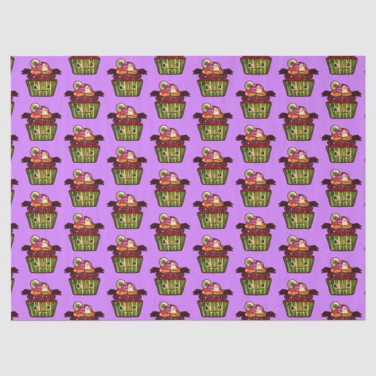 Spooky Halloween Cupcake Tissuepapier (Voorkant)