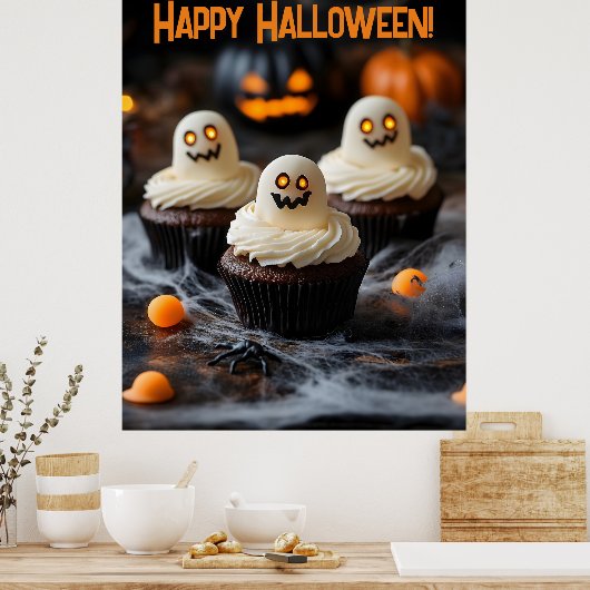 Spooky Halloween cupcakes Ontwerp Poster (Keuken)