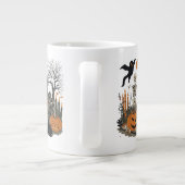 Spooky Halloween  Design – Ghost, Pumpkin Extra Grote Beker (Achterkant)