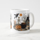 Spooky Halloween  Design – Ghost, Pumpkin Extra Grote Beker (Voorkant rechts)