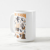 Spooky Halloween Design – Ghost, Pumpkin Koffiemok (Voorkant links)