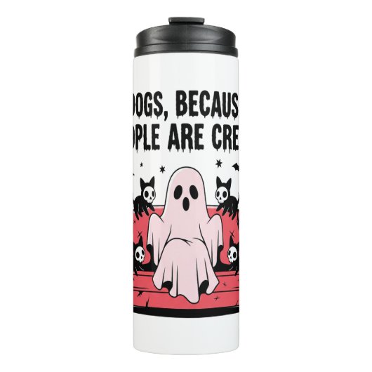 Spooky Halloween Dog Spooky Ghost Png 2 Thermosbeker (Voorkant)