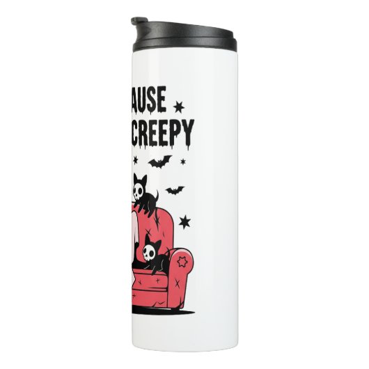 Spooky Halloween Dog Spooky Ghost Png 2 Thermosbeker (Geroteerd rechts)