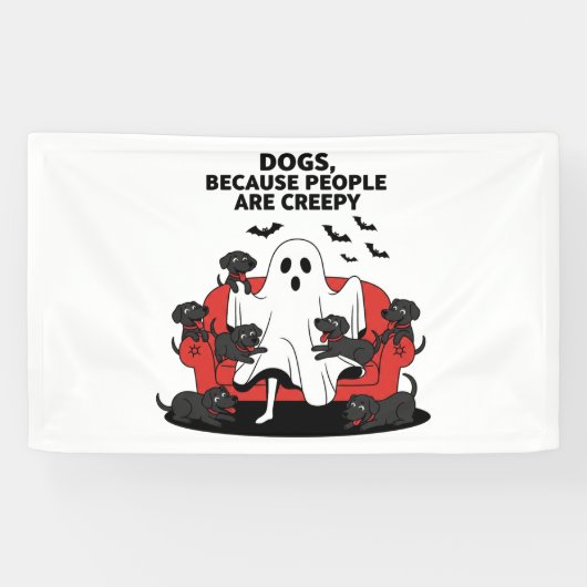 Spooky Halloween Dog Spooky Ghost Spandoek (Horizontaal)