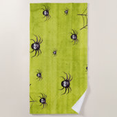 Spooky Halloween eng creepy spin green Strandlaken (Voorkant)