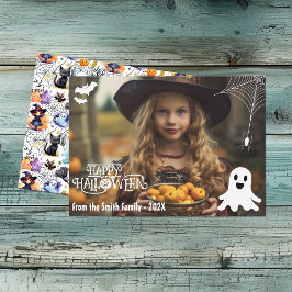 Spooky Halloween Fotokaart Seizoen Groeten Feestdagenkaart