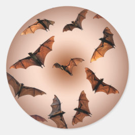Spooky Halloween Fruit Bats (vliegende vossen) Ronde Sticker