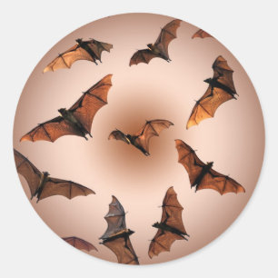 Spooky Halloween Fruit Bats (vliegende vossen) Ronde Sticker