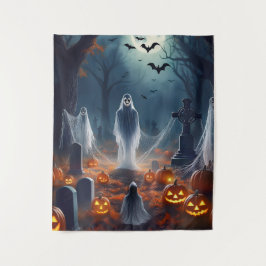 Spooky Halloween Geheime Begraafplaats Wandkleed