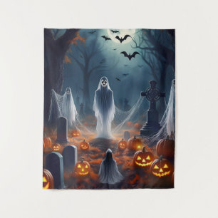 Spooky Halloween Geheime Begraafplaats Wandkleed