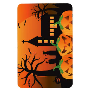Spooky Halloween gesneden pompoenen magneet