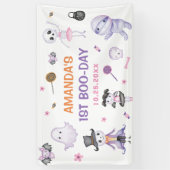 Spooky Halloween Ghost 1st Birthday Party Spandoek (Verticaal)