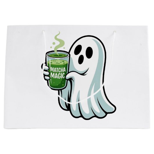 Spooky Halloween Ghost Drink Matcha Drink Groot Cadeauzakje (Voorkant)