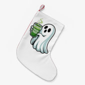 Spooky Halloween Ghost Drink Matcha Drink Kleine Kerstsok (Voorkant (Hangend))