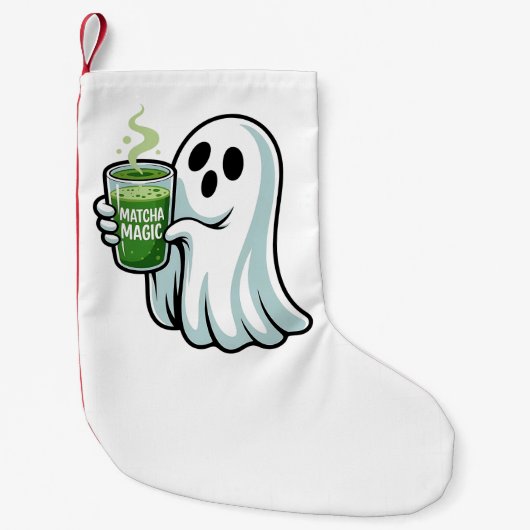 Spooky Halloween Ghost Drink Matcha Drink Kleine Kerstsok (Voorkant)