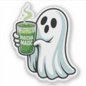 Spooky Halloween Ghost Drink Matcha Drink Sticker (Voorkant)
