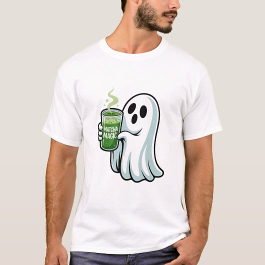 Spooky Halloween Ghost Drink Matcha Drink T-shirt (Voorkant)