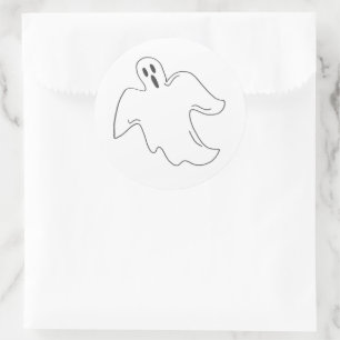 Spooky Halloween Ghost Haunted House Party Kostuum Ronde Sticker