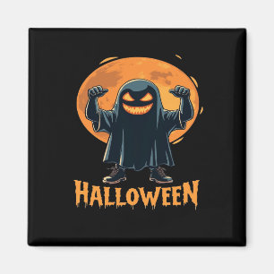 Spooky Halloween Ghost met Full Moon Design Magneet