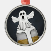 Spooky Halloween Ghost Metalen Ornament (Voorkant)