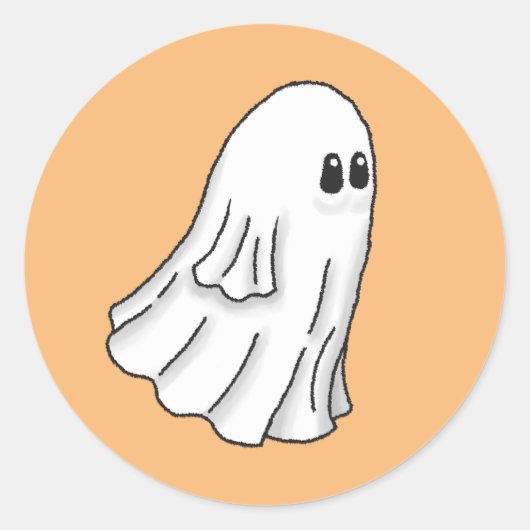 Spooky Halloween Ghost Ronde Sticker (Voorkant)