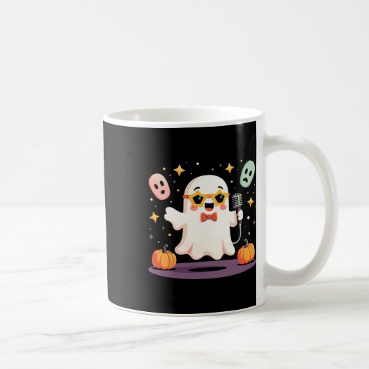 Spooky Halloween Ghost Singer Star met microfoon Koffiemok (Rechts)
