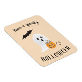 Spooky Halloween Ghost Trick of treatment Oranje Magneet (Rechterzijde)