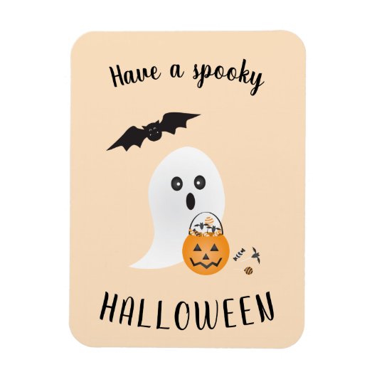 Spooky Halloween Ghost Trick of treatment Oranje Magneet (Verticaal)