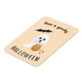 Spooky Halloween Ghost Trick of treatment Oranje Magneet (Linkerzijde)