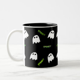 Spooky Halloween Ghost Two-Tone Coffee Mok