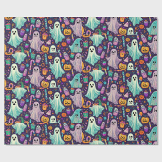 Spooky Halloween Ghosts en Pumpkin Wrapping Paper Cadeaupapier
