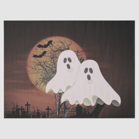Spooky Halloween Ghosts Ontkoppelen Craft Tissuepapier (Voorkant)