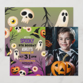 Spooky Halloween Ghosts Verjaardag Kinder Foto Kaart (Voorkant / Achterkant)