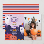 Spooky Halloween Ghosts Verjaardag Kinder Foto Kaart (Voorkant / Achterkant)