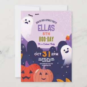 Spooky Halloween Ghosts Verjaardag Kinder uitnodig Kaart