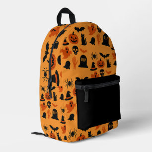 Spooky Halloween Gift Classic Zwart & Sinaasappel Bedrukte Rugzak