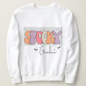 Spooky, Halloween Gradma, Groovy Retro Halloween Trui (Design voorkant)