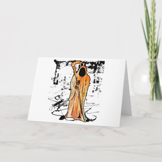 Spooky Halloween Grim Reaper of Death Kaart (Voorkant)