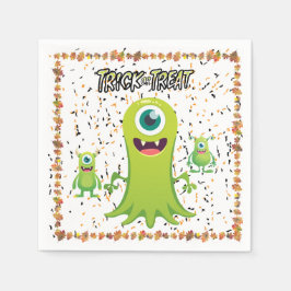 Spooky Halloween groep van Slime Monsters Servet