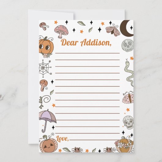 Spooky Halloween Groovy Time Capsule Note Mess Bedankkaart (Voorkant)
