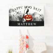 Spooky Halloween Happy Boo Day Verjaardag Spandoek (Insitu)