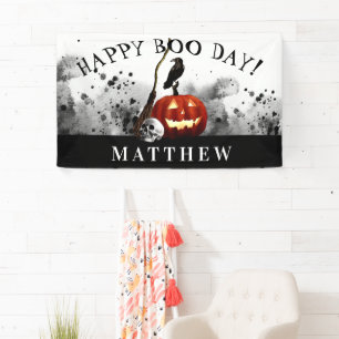 Spooky Halloween Happy Boo Day Verjaardag Spandoek