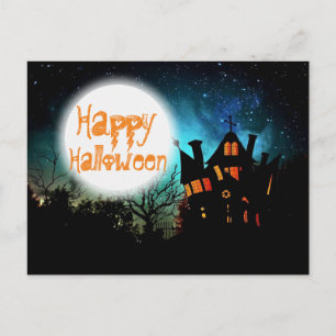 Spooky Halloween Haunted House Briefkaart