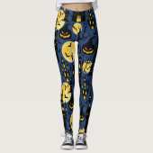 Spooky Halloween Haunted House Leggings (Voorkant)