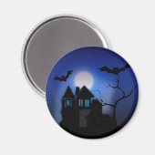 Spooky Halloween Haunted House met vleermuizen Magneet (Voorkant / Achterkant)