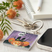 Spooky Halloween Haunted House Sleutelhanger (Voorkant Rechts)