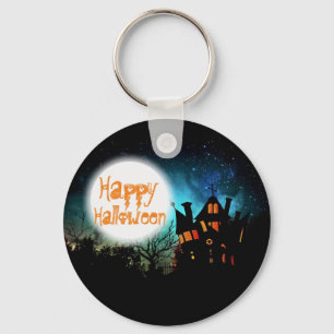 Spooky Halloween Haunted House Sleutelhanger
